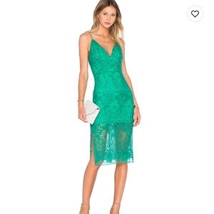 NBD— green low back dress